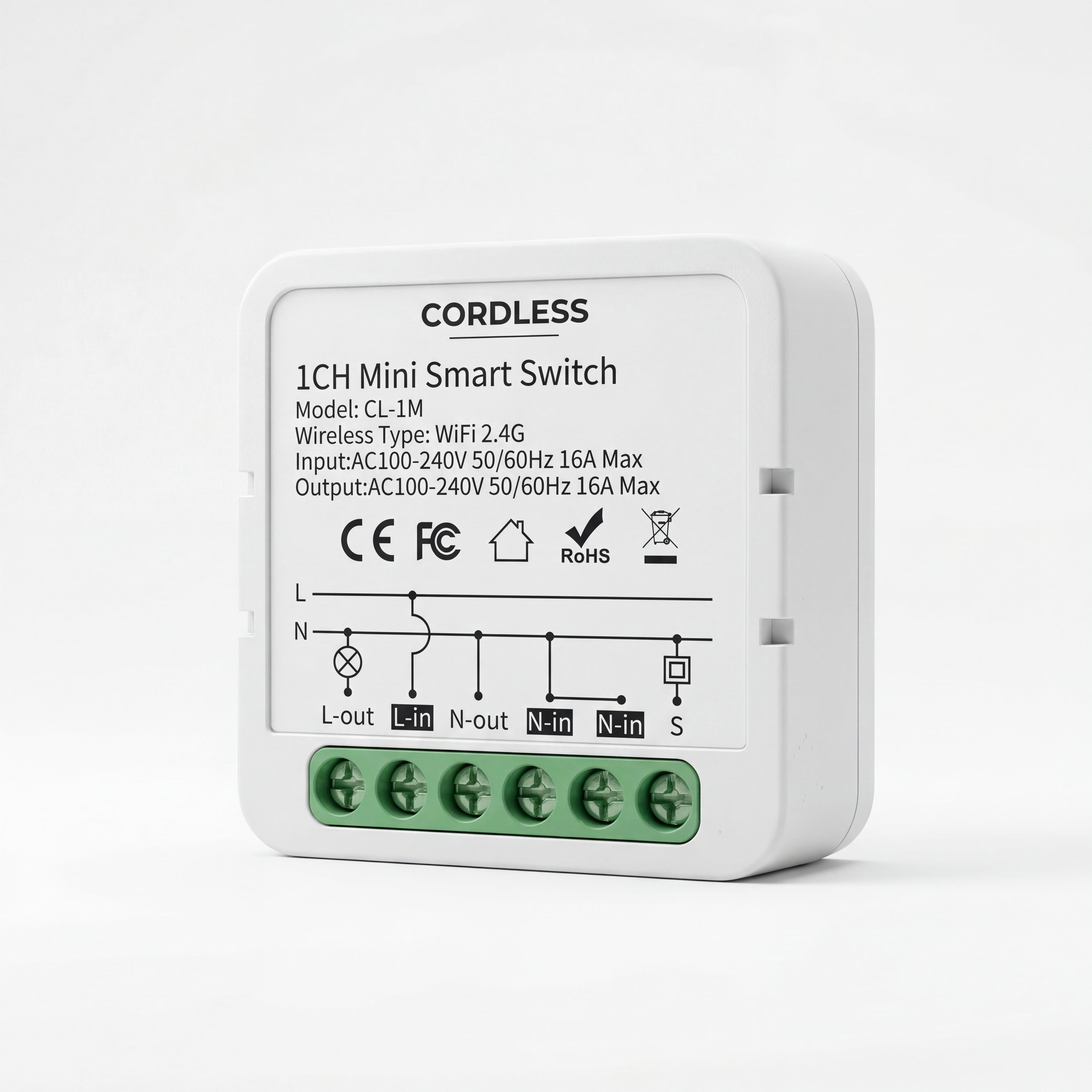 CL-1M Intelligent Circuit Breaker 1-Way White
